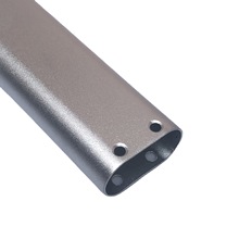 开模定制生产6063铝型材铝管 表面氧化银色 椭圆空心铝材加工处理