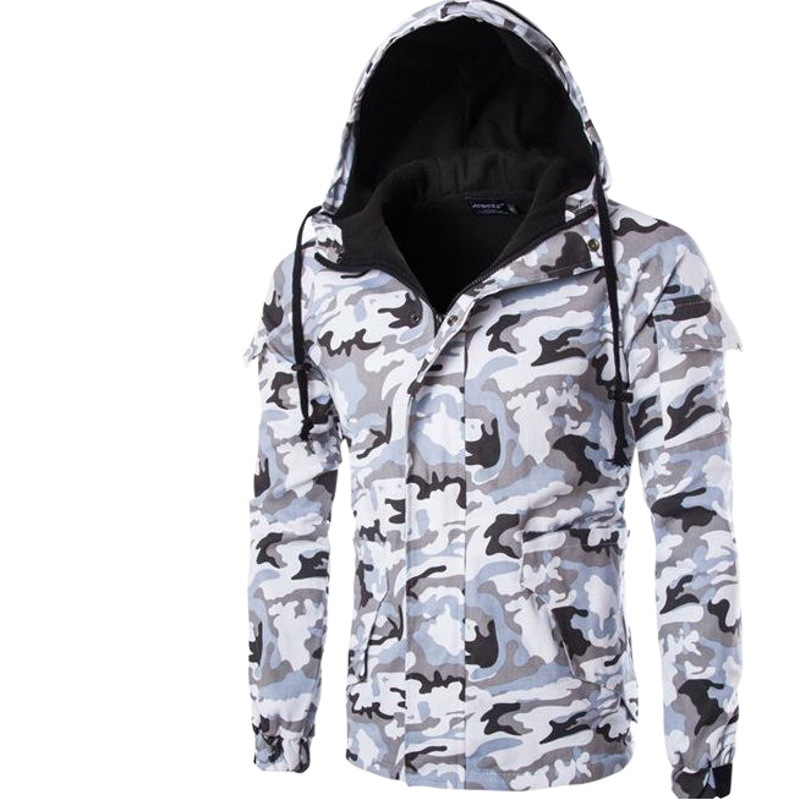 [Código europeo estándar] Comercio Exterior británico camuflaje hombres de moda con capucha más tamaño chaqueta 5659 S-2XL