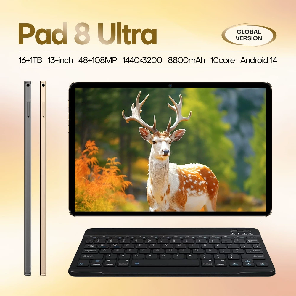 Планшет (Pad8) Pad 8 Ultra — 13 дюймов Incell, глобальный dual‑SIM 4G, восьмиядерный, GPS