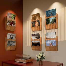 木质黑胶唱片架木质CD光盘展示架专辑底座桌面式黑胶唱片收纳架