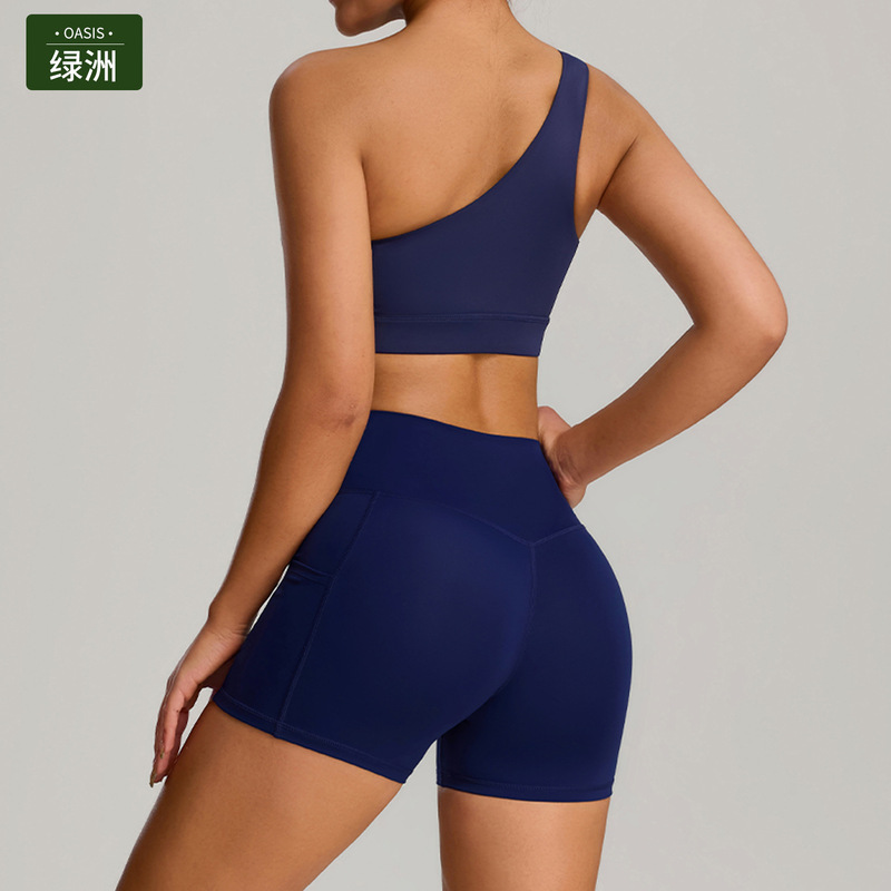 ヨーロッパとアメリカの新しいタイトなヨガ服スーツ速乾性通気性ヌードフィットネス服女性の屋外ランニングスポーツウェアスーツ|undefined