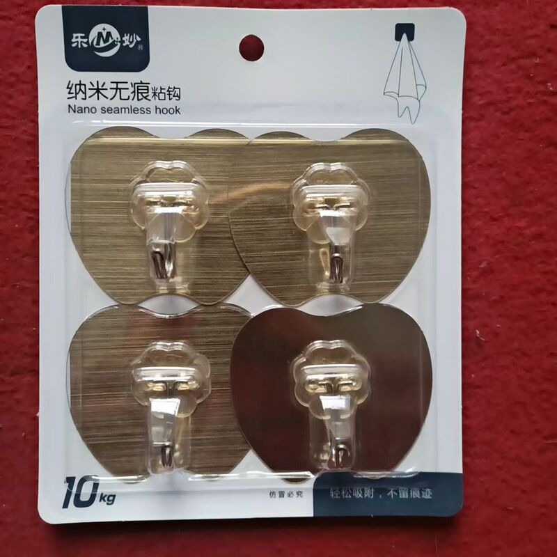 Factory Bathroom Adhesive Hooks Supermarket Wholesale Traceless Transparent Hooks Nail-Free Clothes Magic Adhesive Hooks