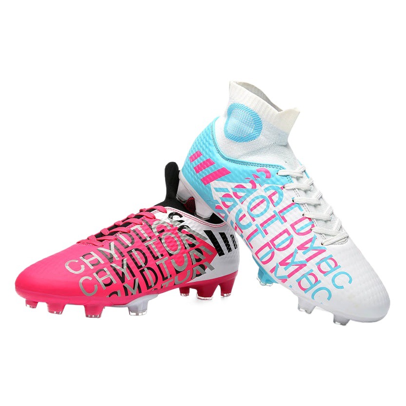 Al por mayor zapatos de fútbol de los hombres y las mujeres de Ag transpirable de color de Pato Mandarín alta-top Edición Limitada casual hierba de uñas largas zapatos de entrenamiento para niños