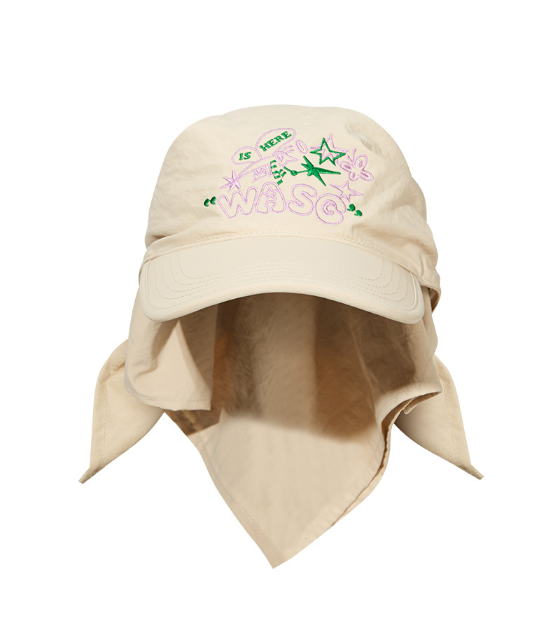 Summer Power Protection, Sunscreen, Sunshade Hat, Unique Design, Colored Tie Headband, Embroidered Street Skateboarding,_voghion.com
