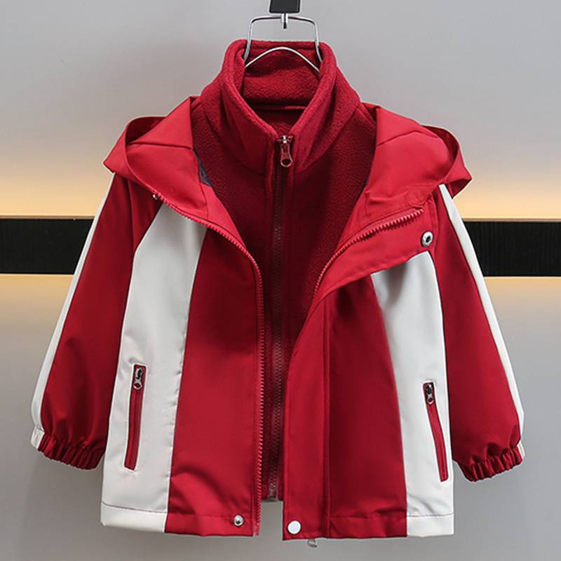 레드 레드 재킷 윈드 브레이커 + 라이너