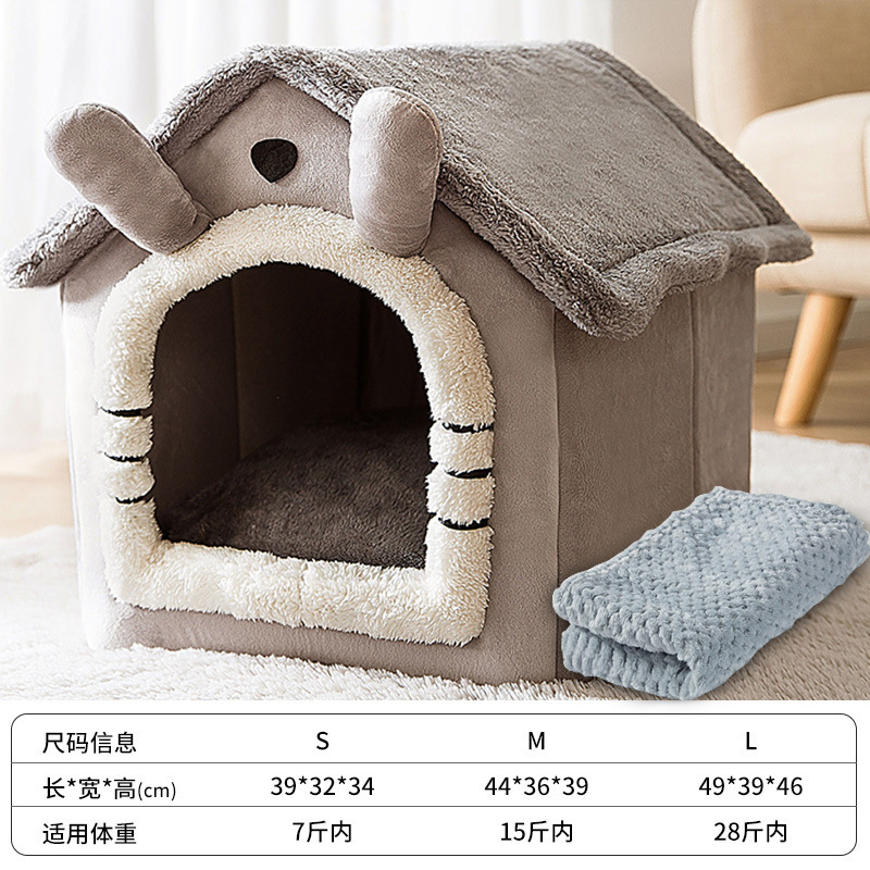 Perrera tipo de casa Four Seasons universal perro pequeño Teddy cubo extraíble y lavable Casa de perro gato cama nido primavera y otoño suministros para mascotas