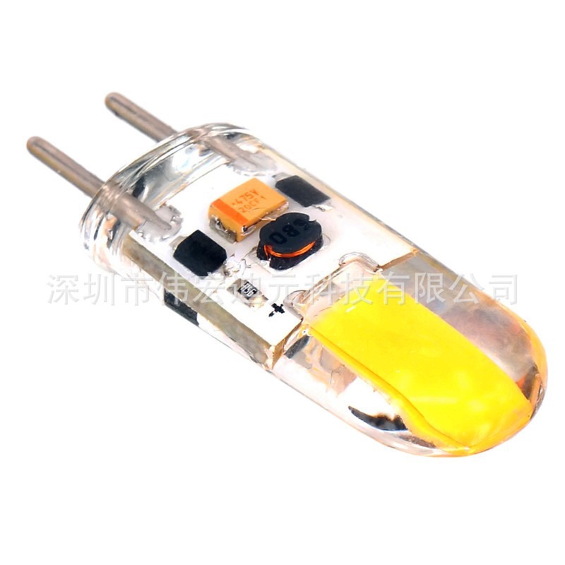 GY6.35 bombilla led bombilla de silicona COB fuente de luz de cristal de zafiro granos de la lámpara ledACDC12V2W oscurecimiento
