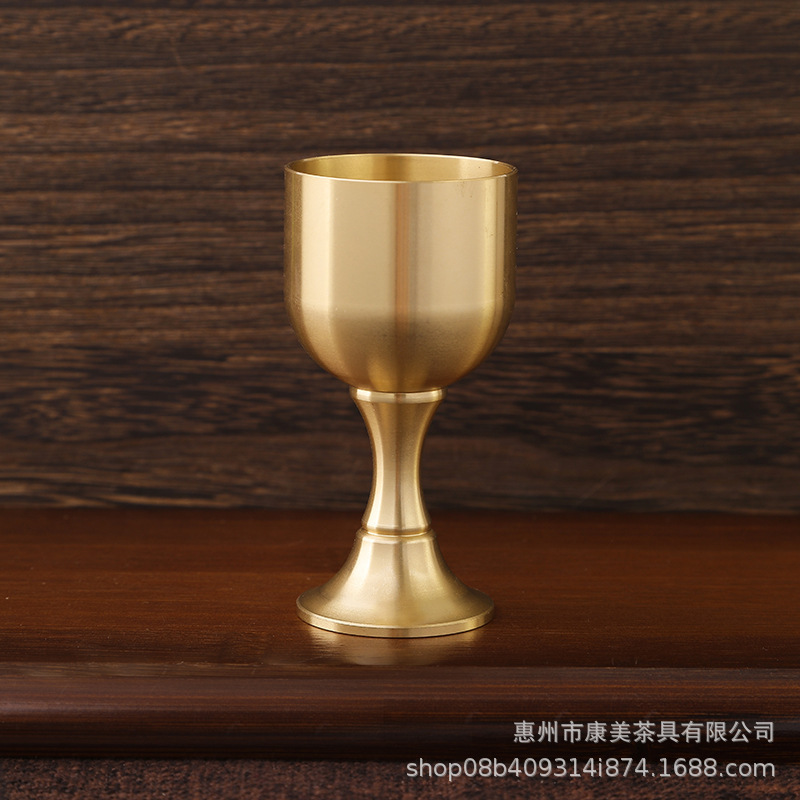 瑞象 铜杯子黄铜欧式高脚酒杯酒宴小酒杯家用供酒供水杯铜杯40ML