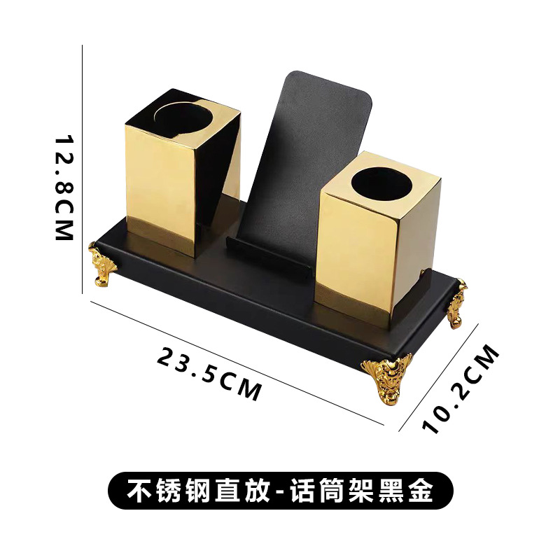 Clásico escenario de Oro Negro - estante de micrófono recto (oro negro)