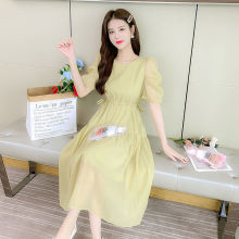 雪纺连衣裙女女装2025夏季新款设计感别致气质收腰