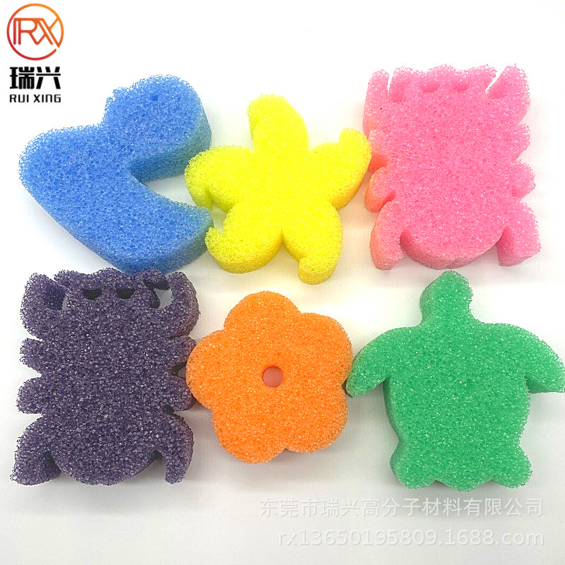 彩色浴缸漂浮海绵 卡通动物形状游泳池吸油硅胶海绵