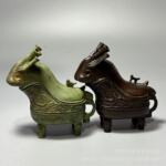 仿商周青铜牺觥上古神兽铜合金仿青铜器小摆件家居工艺品小礼品