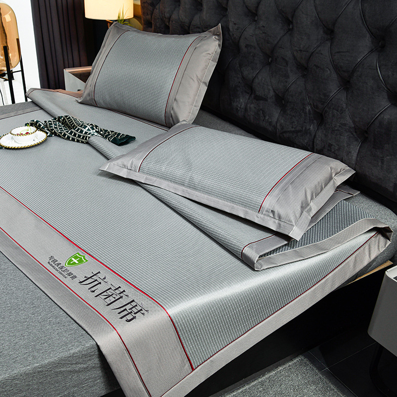 Summer ice silk mat three-piece set student dormitory two-piece set single double mat set comfortable mat machine washable