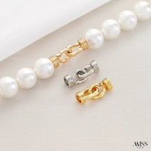 14K包金保色18K镀真金不规则异形连接扣diy珍珠手链项链收尾扣头
