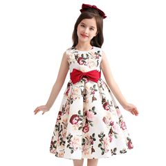2024 New Cross-border Girls' Dress Print Princess Dress for Young Children, Formal Dress for Children, June 1st Performance Children's Dress, Ins Style