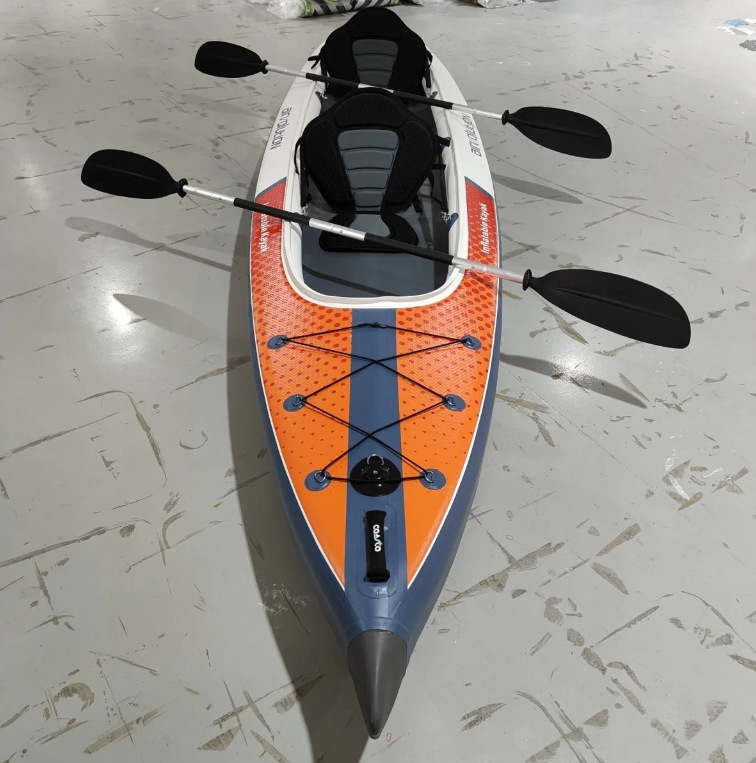 Double Air Chamber Brushed Material Inflatable Kayak for Easy Storage Double Air Chamber Brushed Material Inflatable Kayak for Easy Storage