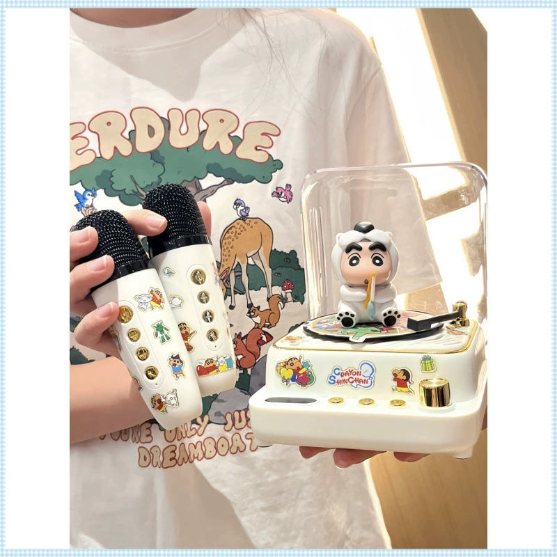 Незаменимый подарок для других, Bluetooth-динамик Crayon Shin-chan, небольшой динамик с микрофоном, проигрыватель виниловых пластинок в стиле ретро, ​​милый подарок на день рождения для мужчин и женщин.
