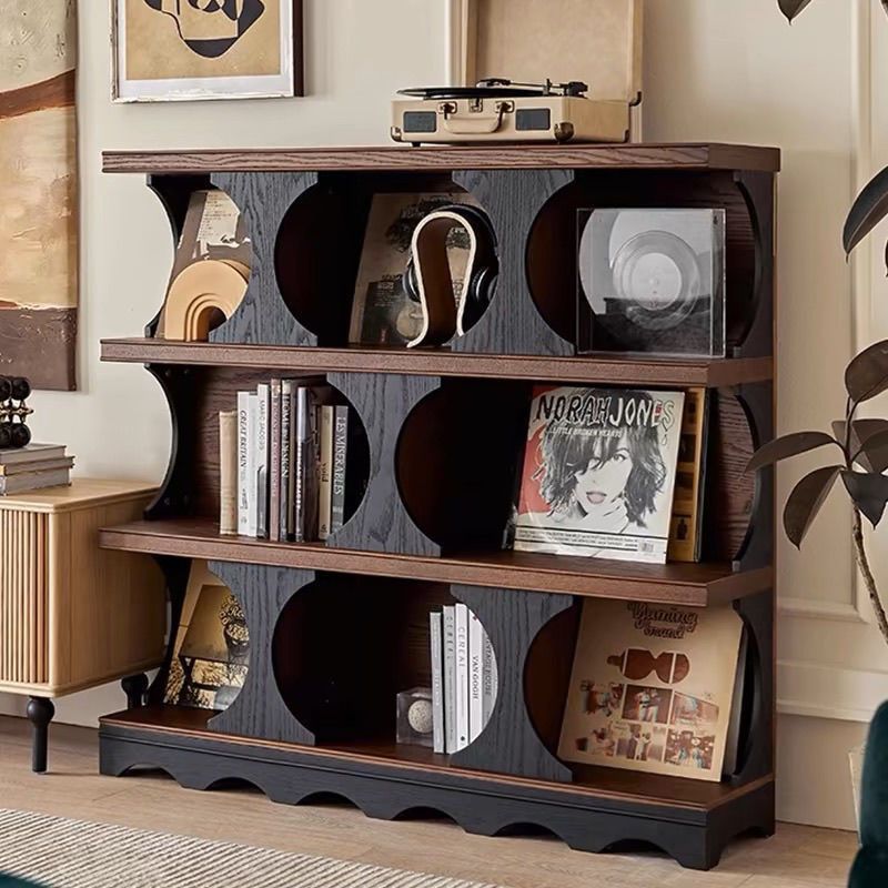 American Retro Bookcase Floor-Standing Bookshelf Storage Living Room Display Cabinet Display Cabinet Hadid Bookcase Antique Style Bookcase