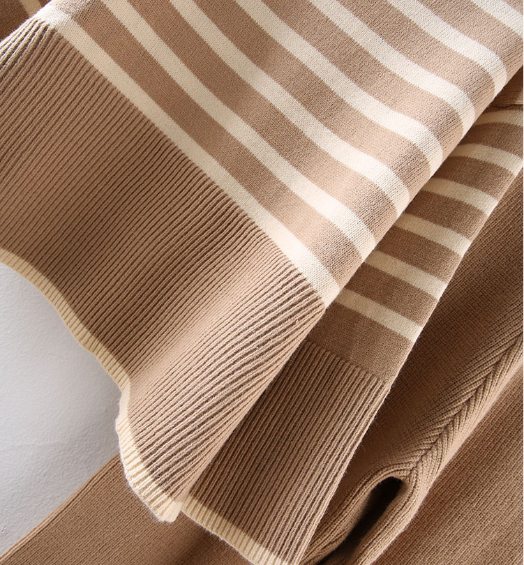 Women's Clothing all match high collar knitted sweater for women + high waist drape straight casual knitted wide leg pants two piece set_voghion.com