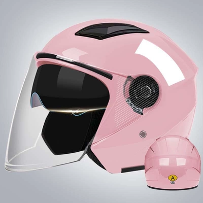 Motosiklet kaskı (dəbilqə), Vehicle Helmet Dual Windshield Motorcycle - b4-double-mirror-model-bright-light-pink-hd-long-mirror-3c-certification