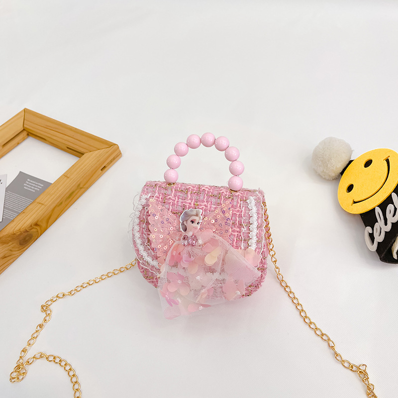 2022 nuevos niños bolso de hombro crossbody Chanel estilo niñas bolsa perla portátil accesorios de dibujos animados bolsa de desgaste