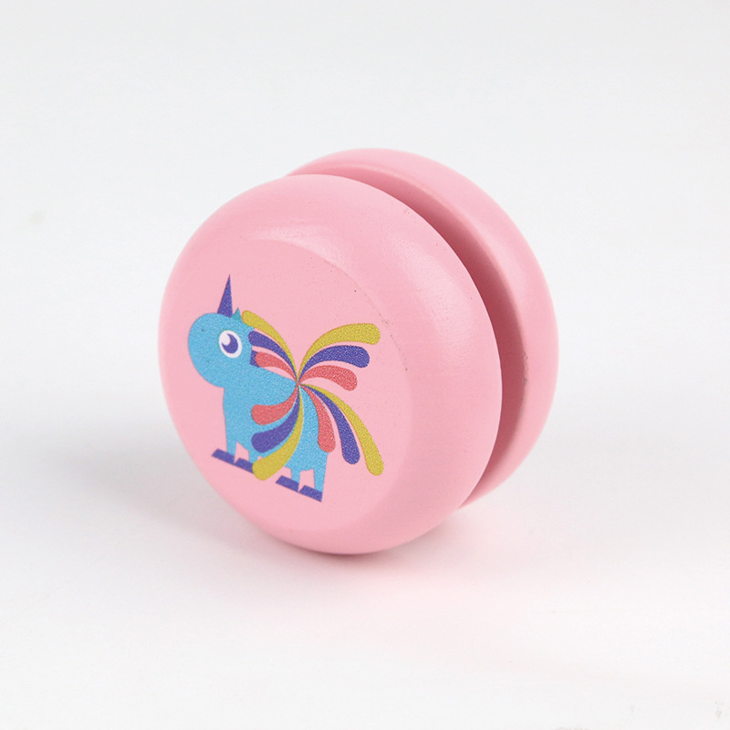 Juguetes de educación temprana de rompecabezas de animales de dibujos animados de yoyo de madera para niños, regalos divertidos y lindos, yoyo al por mayor