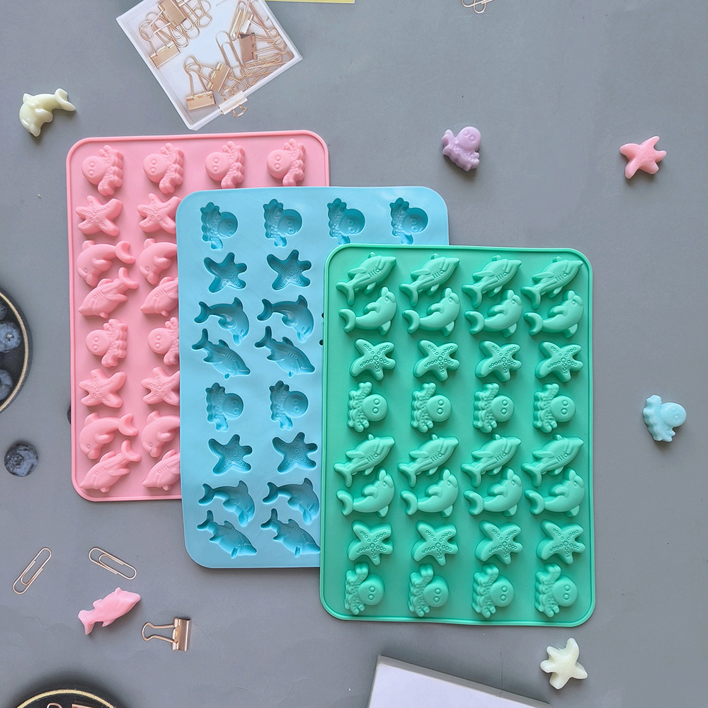 32 agujeros estrella de mar 335 chocolate molde de silicona molde de rejilla de hielo molde de galletas dulces pudín molde de horneado