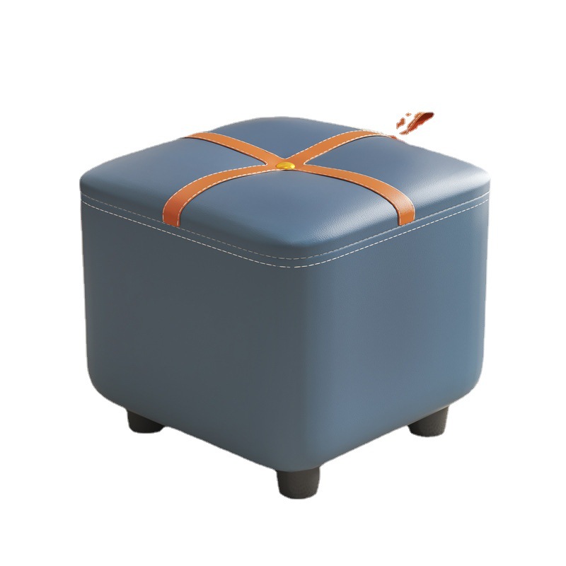 Tecnología tela suave bolsa Internet celebridad pequeño taburete casa taburete bajo puerta Cambio de zapatos taburete sala de estar sofá taburete madera maciza banco pequeño