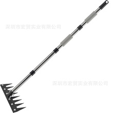 跨境6齿8齿除草器带延长杆重型铁长柄除草耙碳钢花园和杂草耙工具