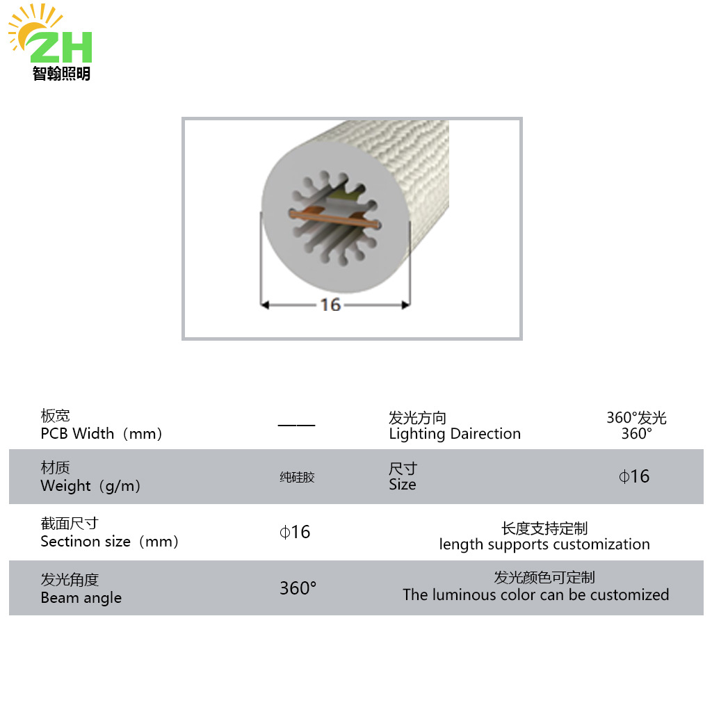 360 grados redondo de silicona lámpara luminosa lámpara de manguera redonda LED flexible lámpara de neón tubo de luz barra de neón