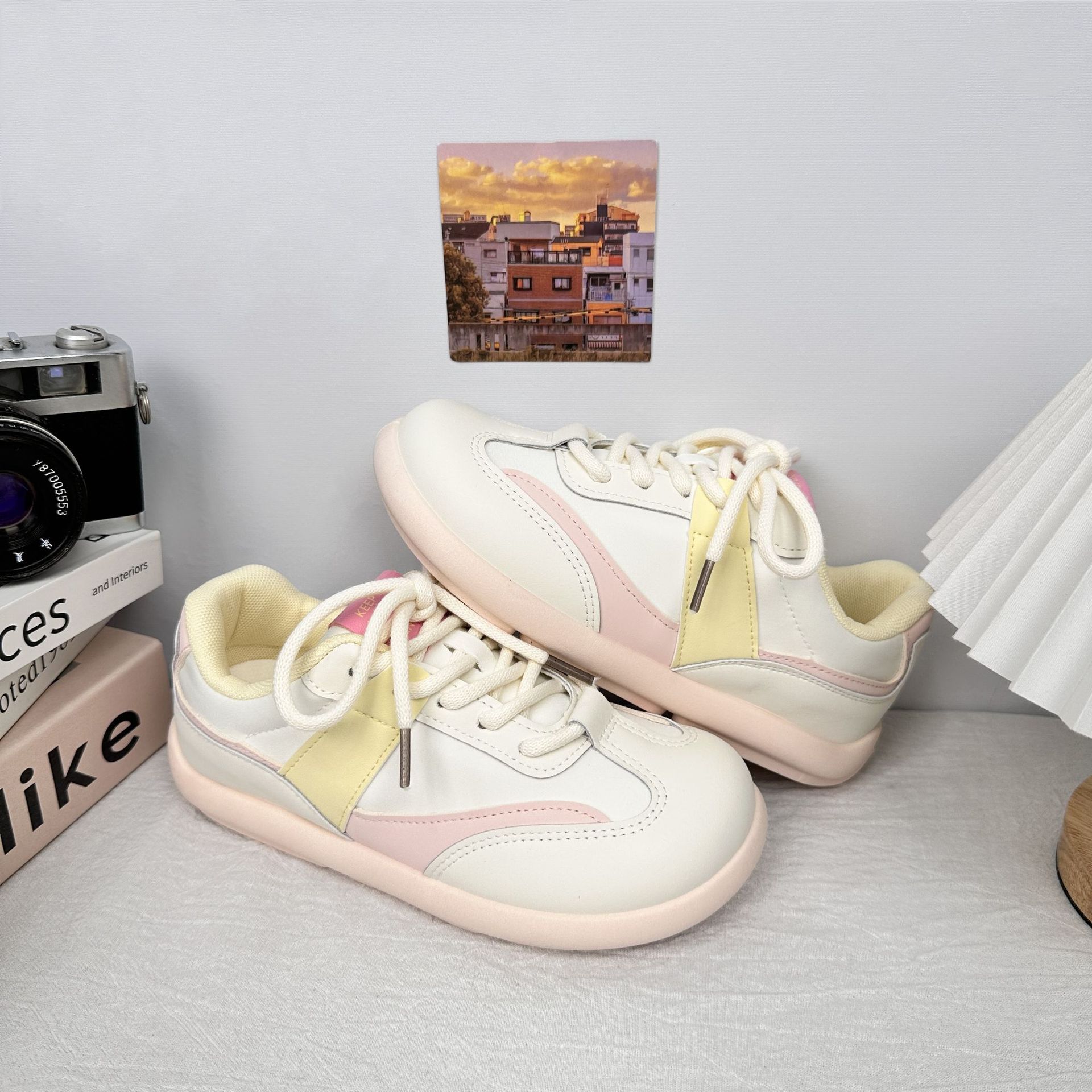 Far Wave 2025 Spring Student Forrest Gump Zapatos blancos casuales de todo fósforo para mujer Zapatos de lona deportivos coreanos