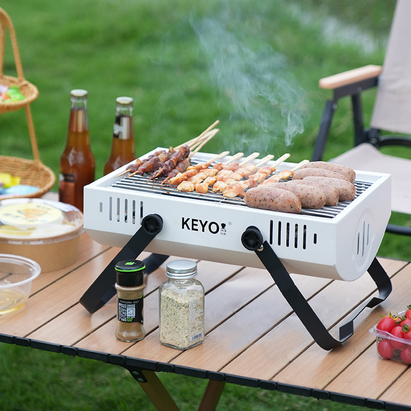 Lugar de marca Instalación gratuita para barbacoa de campamento al aire libre Estufa de barbacoa Parrilla plegable portátil Parrilla al aire libre