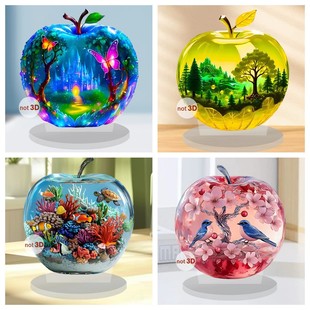 Cross-Border Temu Popular Ornaments 2D Acrylic Decoration Apple Decorations Office Home Living Room Bedroom Decorations