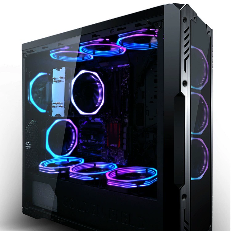 Вентилятор корпуса ПК 12 см «куб Рубика» Aurora, радиаторный вентилятор RGB с дневной сменой цвета, многоотверстный светодиод