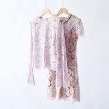 柜货同源！25夏新款丁香紫可露丽气质蕾丝喇叭袖衬衫上衣+连衣裙