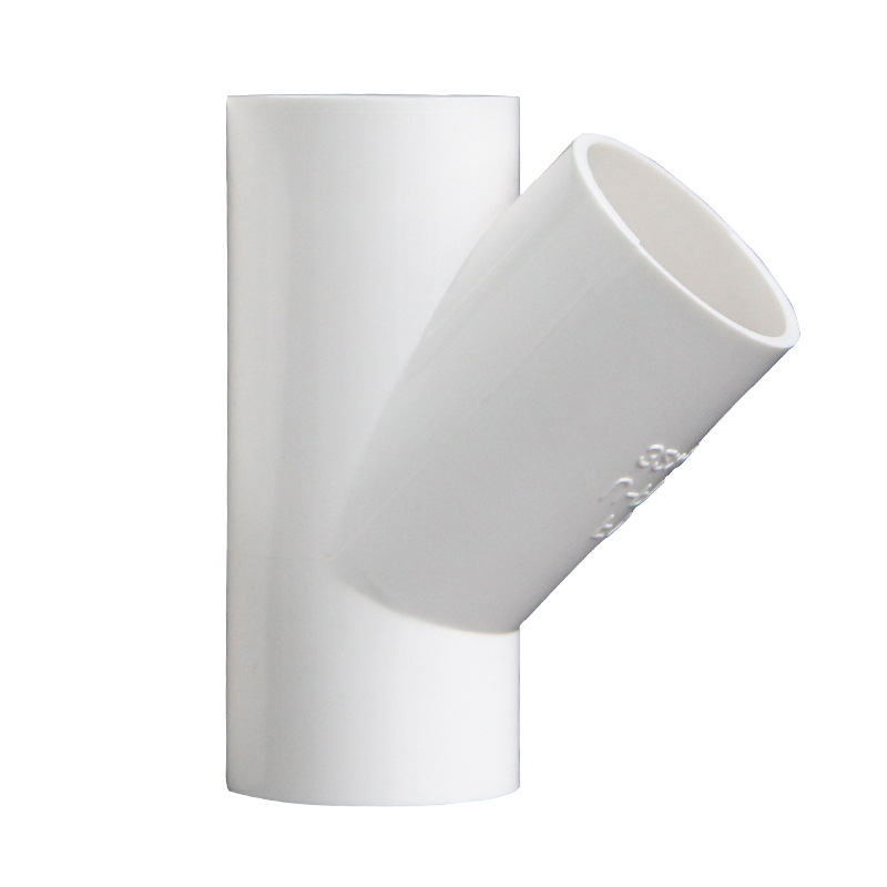 Suministro de agua de diámetro variable de PVC, tee inclinado 50 75 110 45 grados, accesorios engrosados para pecera, accesorios para tuberías de alcantarillado