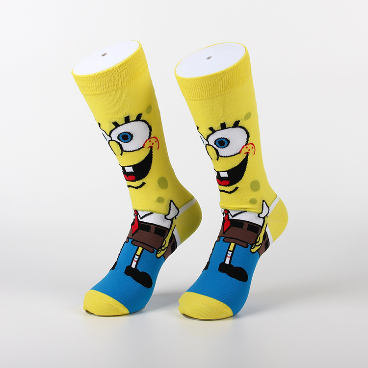 Cartoon Cartoon Spongebob Squarepants Patrick Squidward Crab Boss Plankton Boss Female Couple Mid-length Socks Men's Fashionable Socks