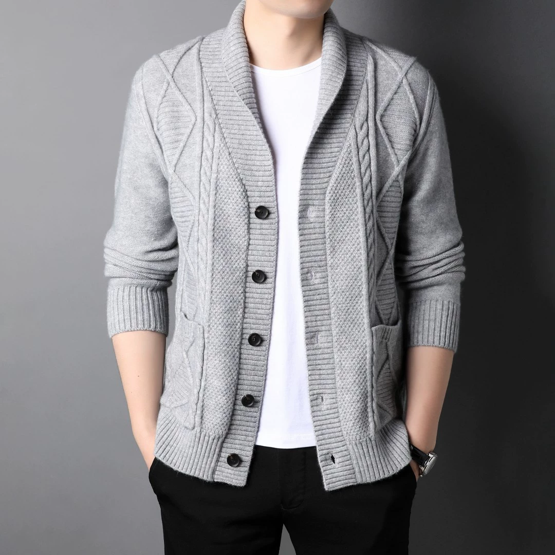 Cardigan, autumn demi-season sweater, woolen knitted jacket, plus size