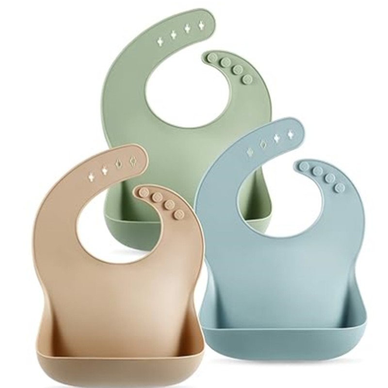 宝宝吃饭围兜硅胶防水儿童饭兜婴儿辅食罩衣四季小孩幼儿喂饭围嘴