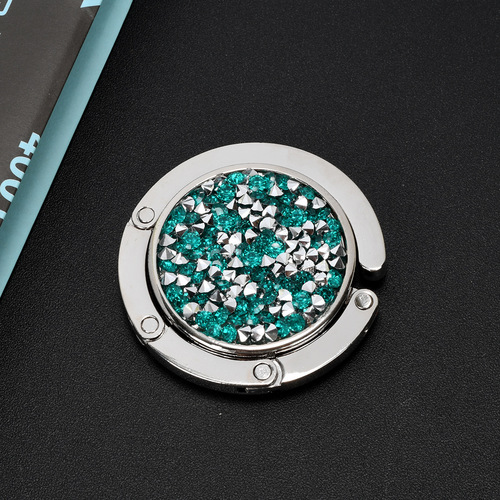 Flash Diamond Fashion Pink Blue Black Diamond Folding Portable Bag Hook Office Bag Hook Outdoor Desk Edge Hook