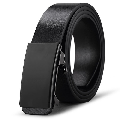 Belt men's genuine leather toothless automatic buckle cowhide belt men's business casual versatile trouser belt for young and middle-aged men