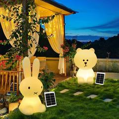 # 発光ウサギランプ屋外太陽エネルギーフロアランプ景観庭園ランプ装飾雰囲気ランプ民宿キャンプ芝生