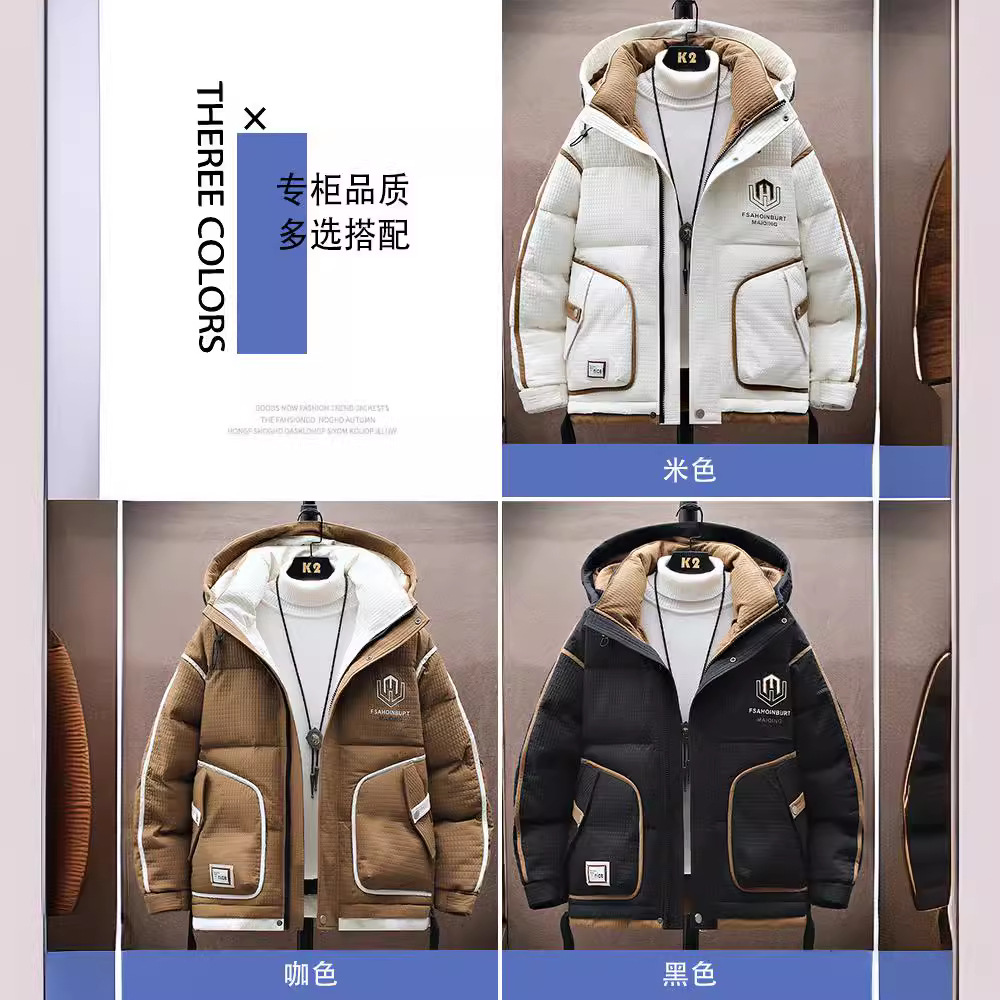 Chaqueta de invierno de la NASA para hombre, abrigo de algodón informal holgado y grueso con capucha, marca de moda, novedad de 2024.