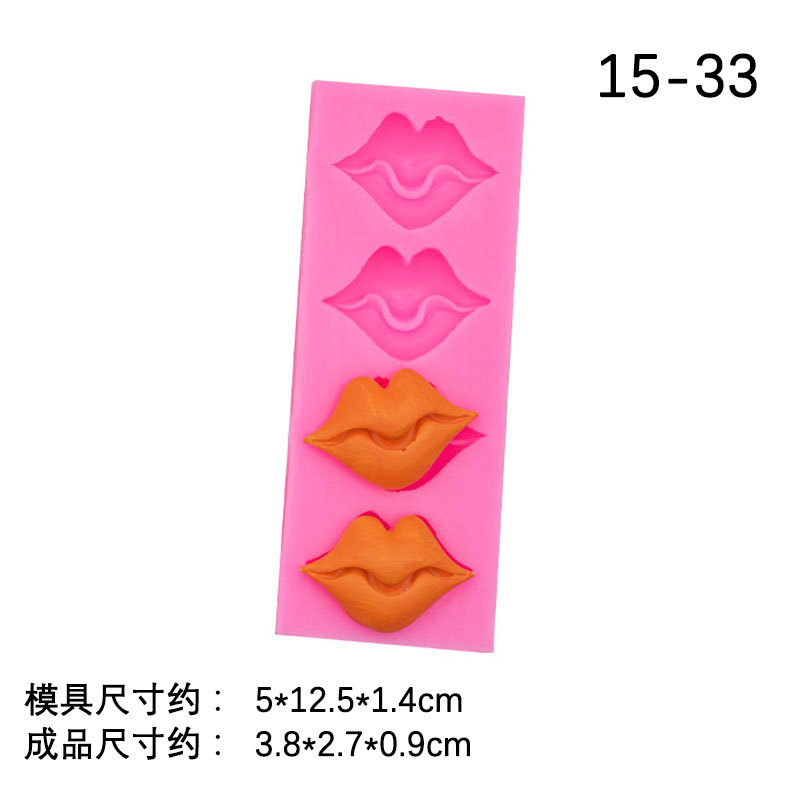 Juego de labios Molde de silicona DIY horneado chocolate fondant accesorios decorativos arcilla yeso goteo hecho a mano