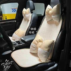 汽車坐墊小香風輕奢四季通用棉麻車內坐墊網紅小蠻腰柔軟汽車座墊
