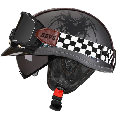 Motosiklet kaskı (dəbilqə) – Electric Motorcycle Helmet Japanese Scoop Helmet - subash-demon-hunter-tea-mirror-mig-large-frame-goggles-m