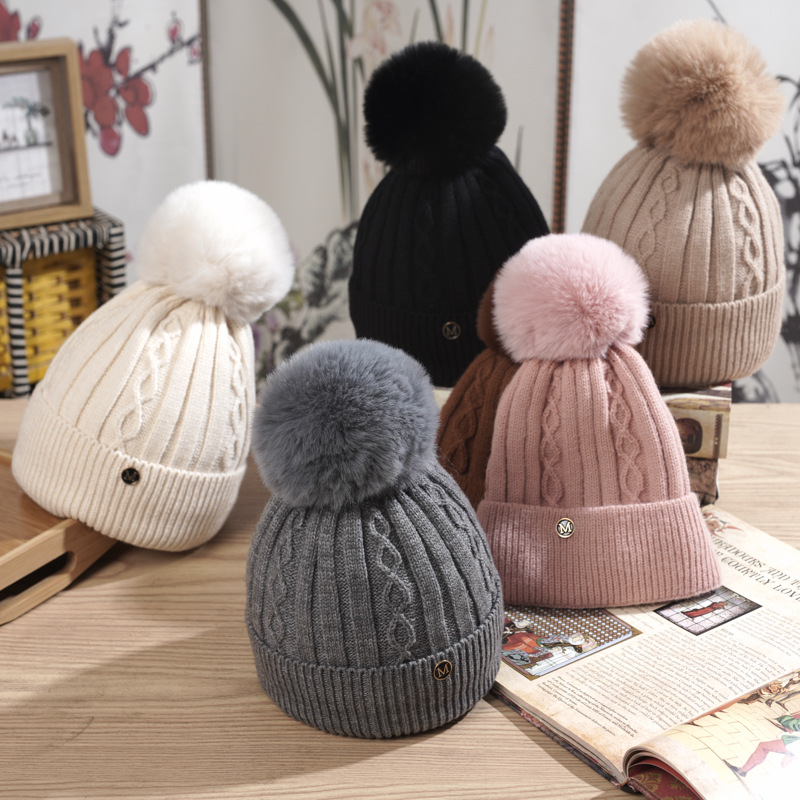 Unisex Cartoon Style Sweet Simple Style Solid Color Ear Warap Wool Cap display picture 1