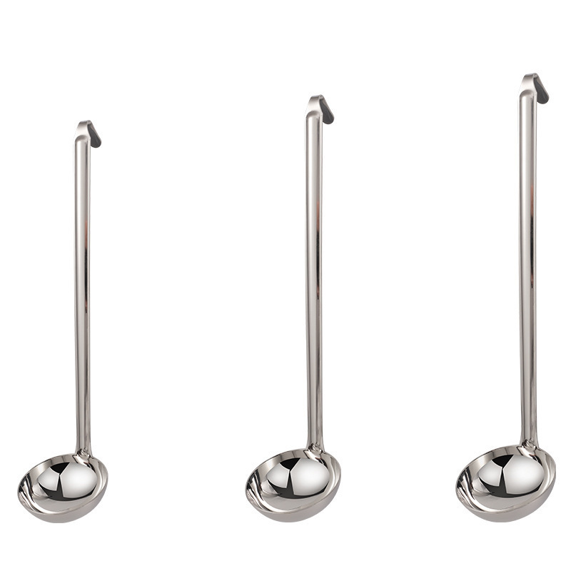 Cuchara de acero inoxidable con mango largo cuchara de medición cuchara de vino cuchara colgante a lo largo de la olla de almacenamiento doméstico