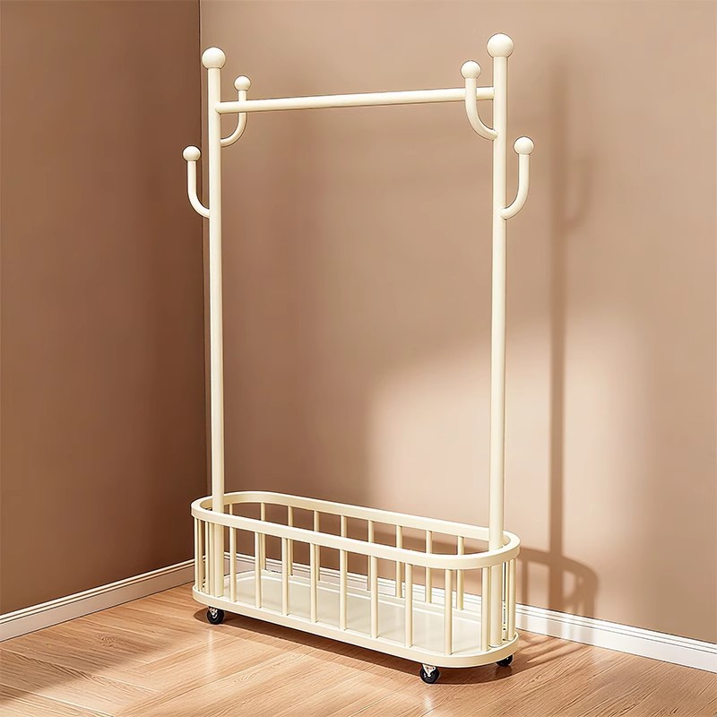 Clothes Drying Rack Floor-Standing Bedroom Household Clothes Rack Indoor Clothes Drying Rack Balcony Clothes Drying Rack Simple Mobile Coat Rack