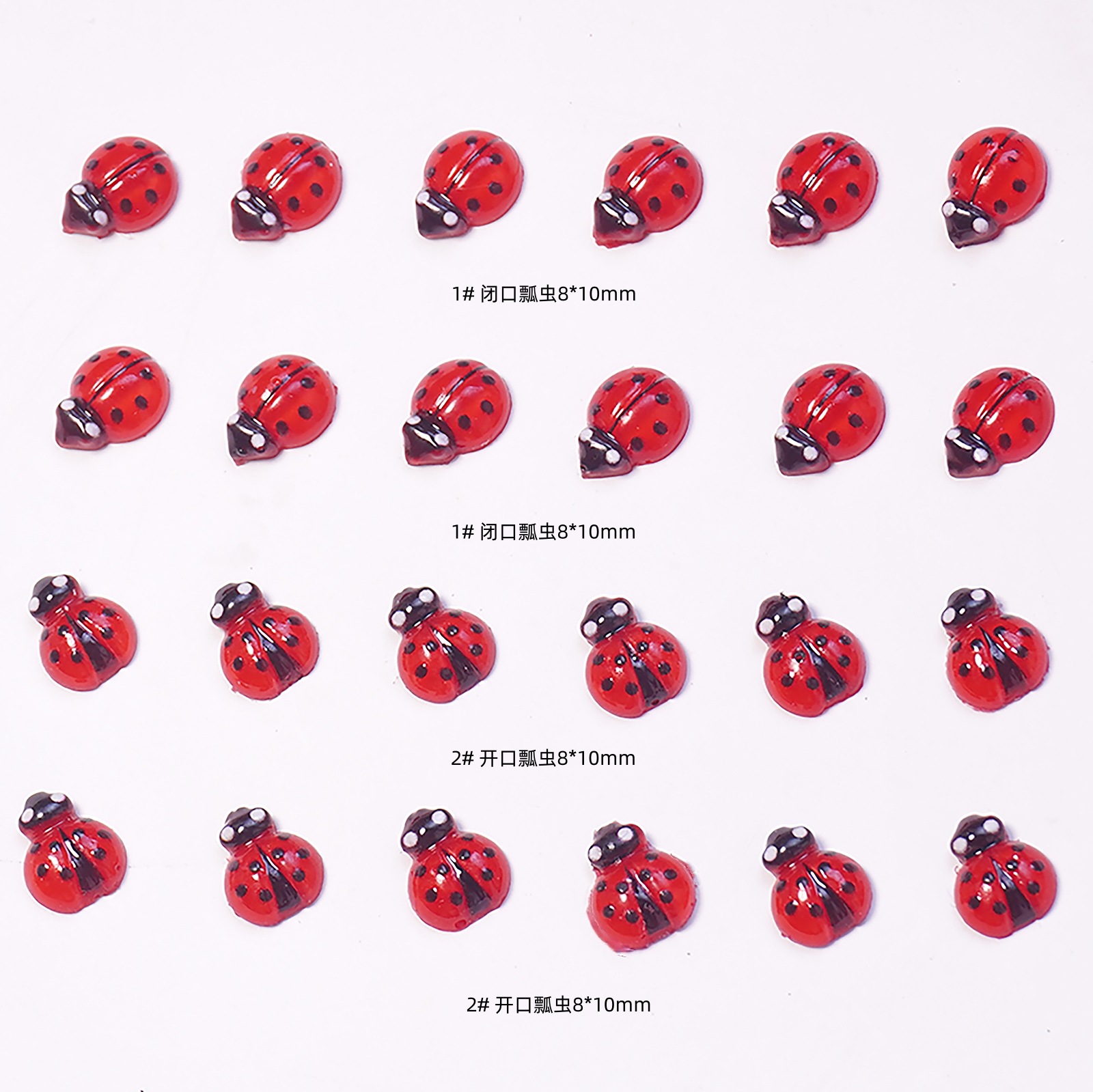 Cross-Border Hot-Selling Seven-Star Ladybug Cartoon Nail Art Decorations Resin Small Accessories Simulated Insect Models Wearable Nail Accessories
